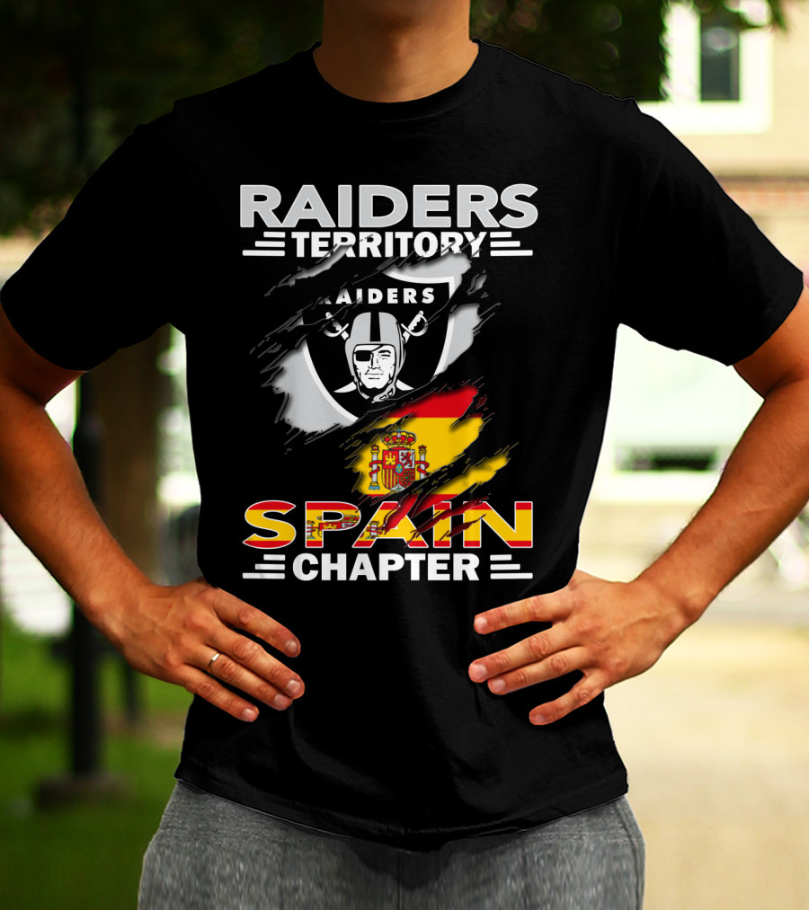 RAIDERS TERRITORY SPAIN CHAPTER FLAG AND SHIELD T-Shirt