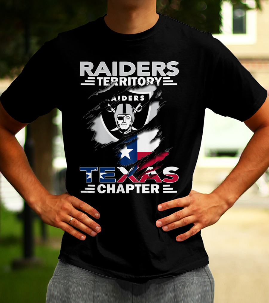 Raiders Territory Texas Chapter Flag And Shield Emblem T-Shirt