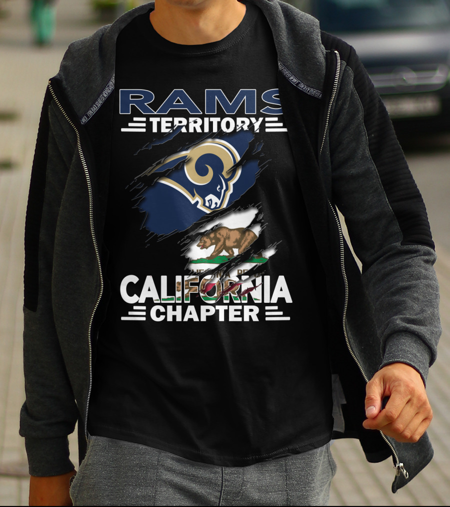 Rams Territory California Chapter Bear Flag Rip T-Shirt