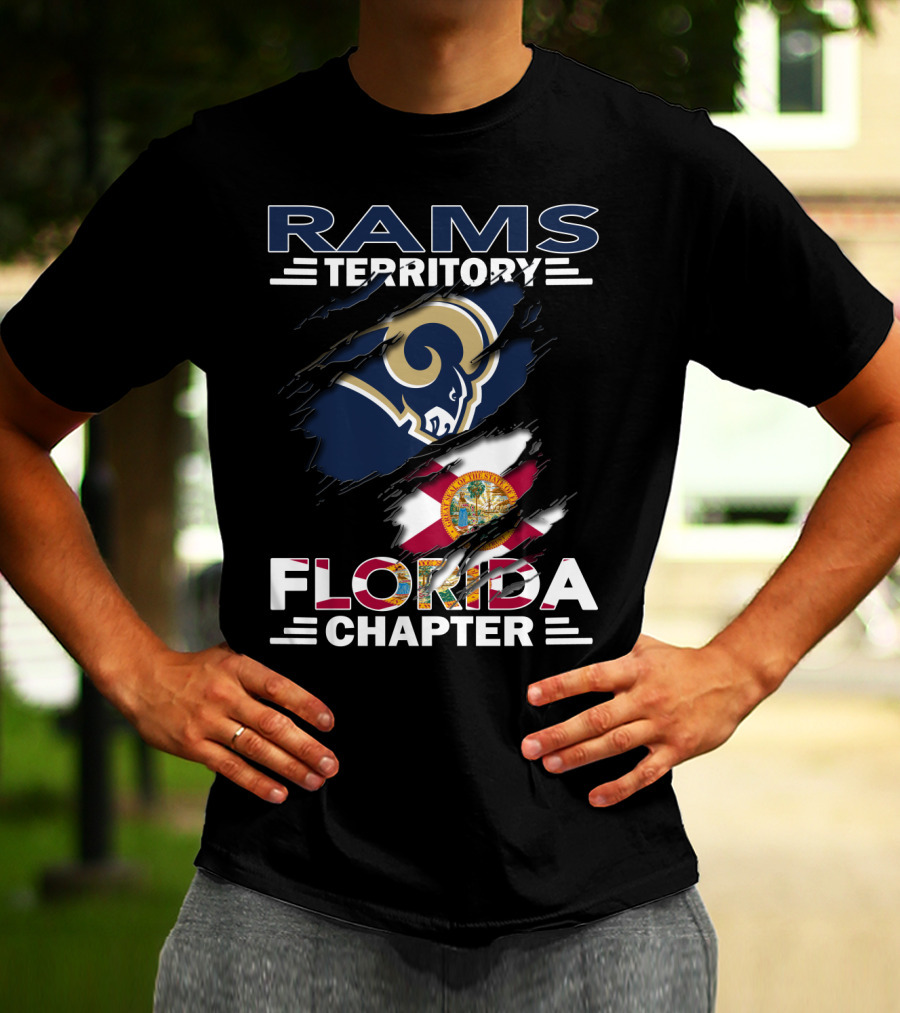Rams Territory Florida Chapter Flag And Team Logo Fusion T-Shirt