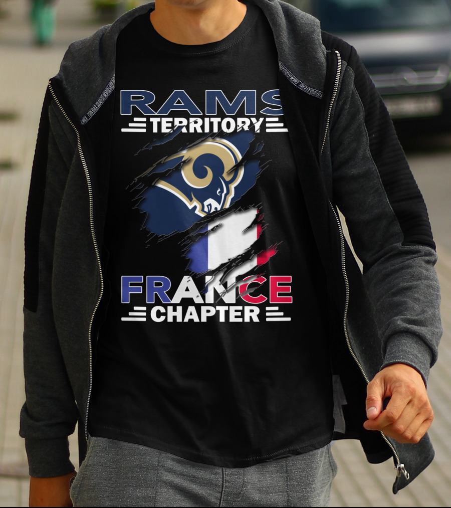 Rams Territory France Chapter French Flag And Ram T-Shirt