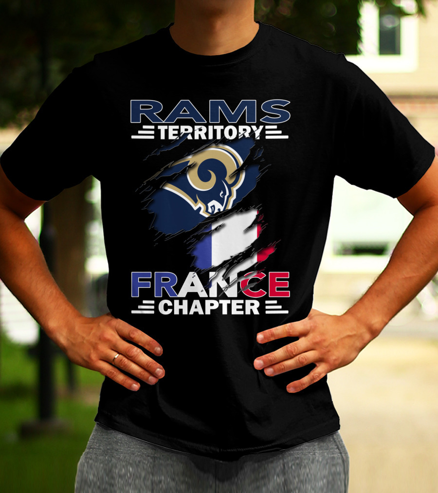 Rams Territory France Chapter French Flag And Ram T-Shirt