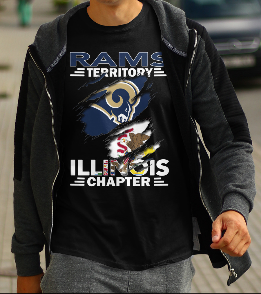 Rams Territory Illinois Chapter NFL Logo And State Pride Emblem T-Shirt