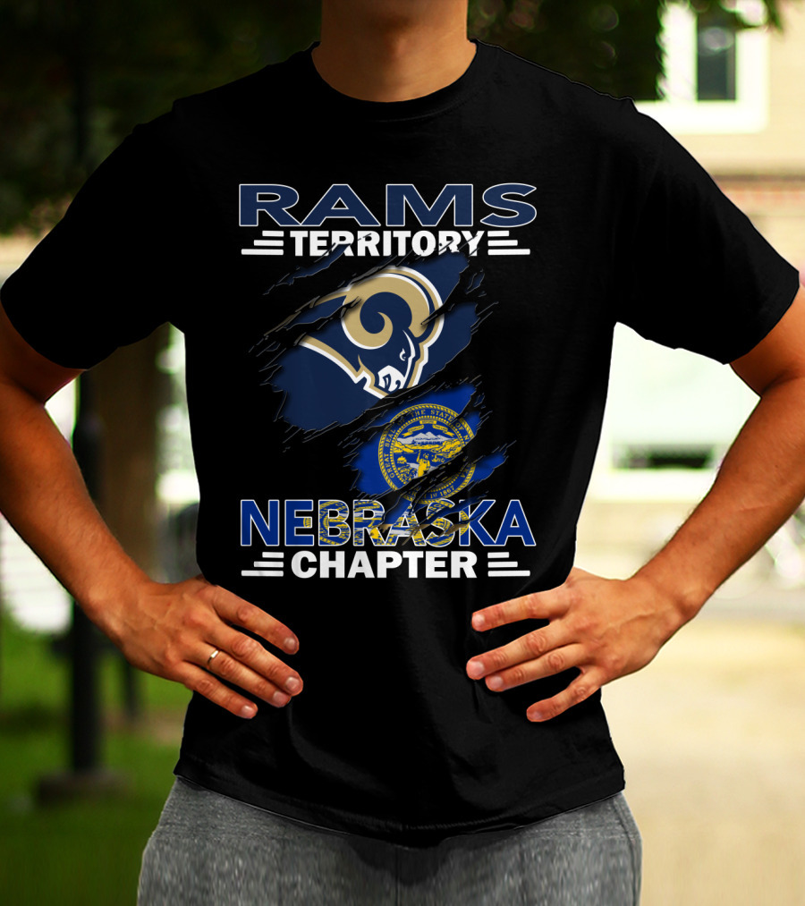 Rams Territory Nebraska Chapter State Seal And Team Logo Fusion T-Shirt