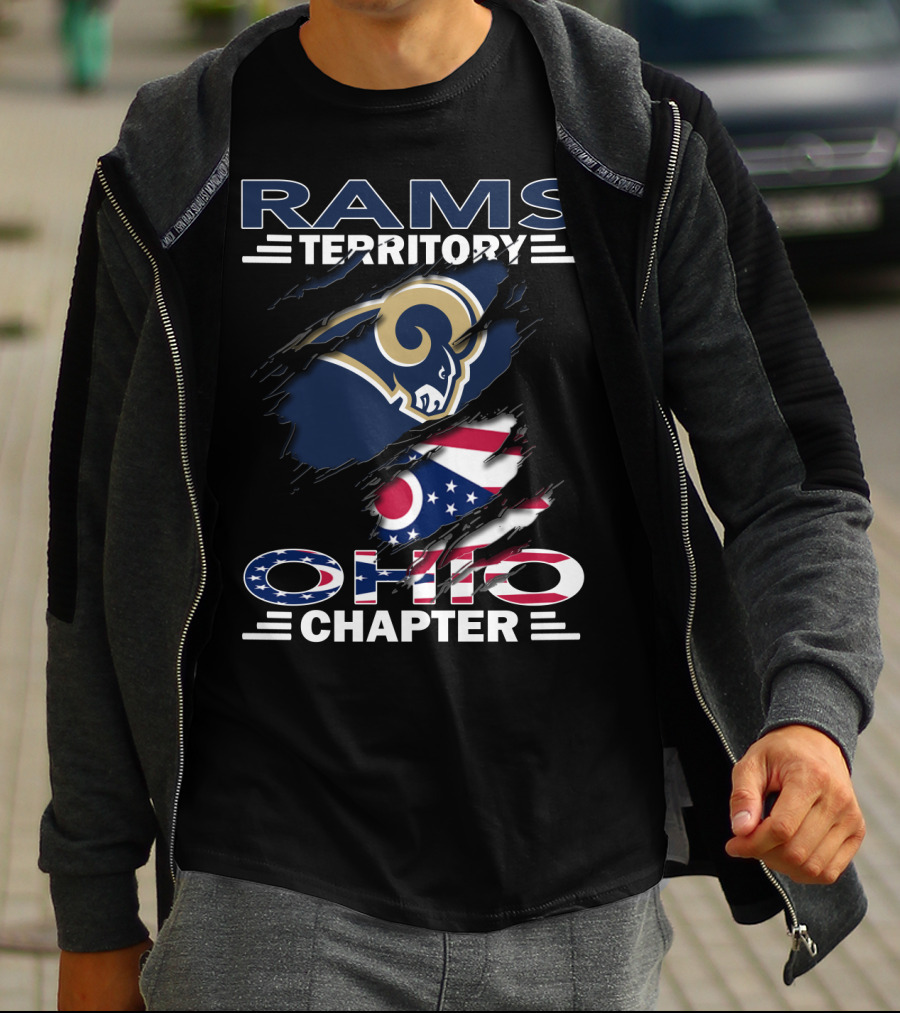 Rams Territory Ohio Chapter NFL Team Ohio Flag Fan Edition T-Shirt