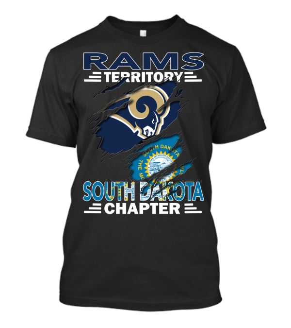 Rams Territory South Dakota Chapter Los Angeles Rams Fans With State Seal T-Shirt