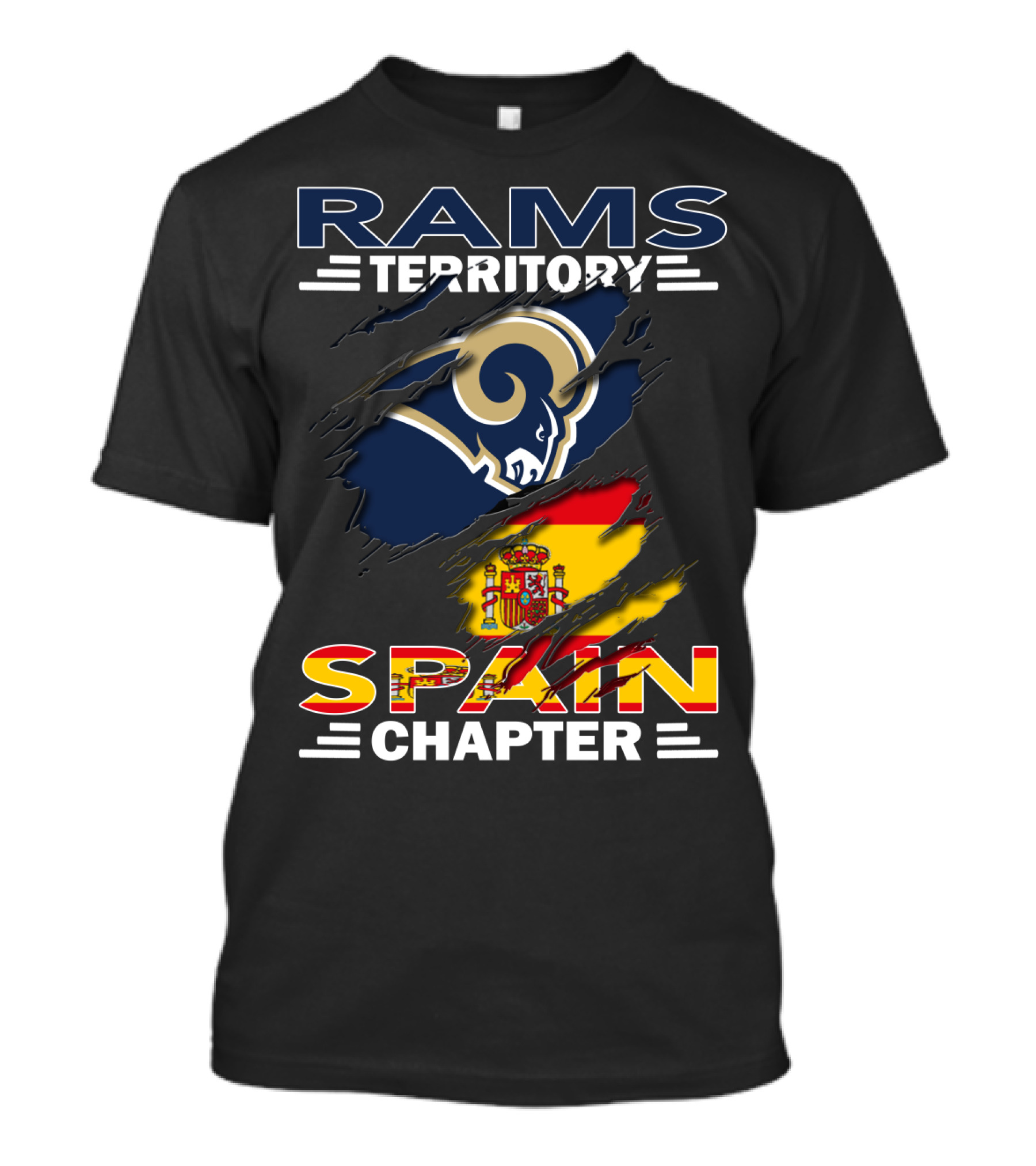 Rams Territory Spain Chapter Flag Crest T-Shirt