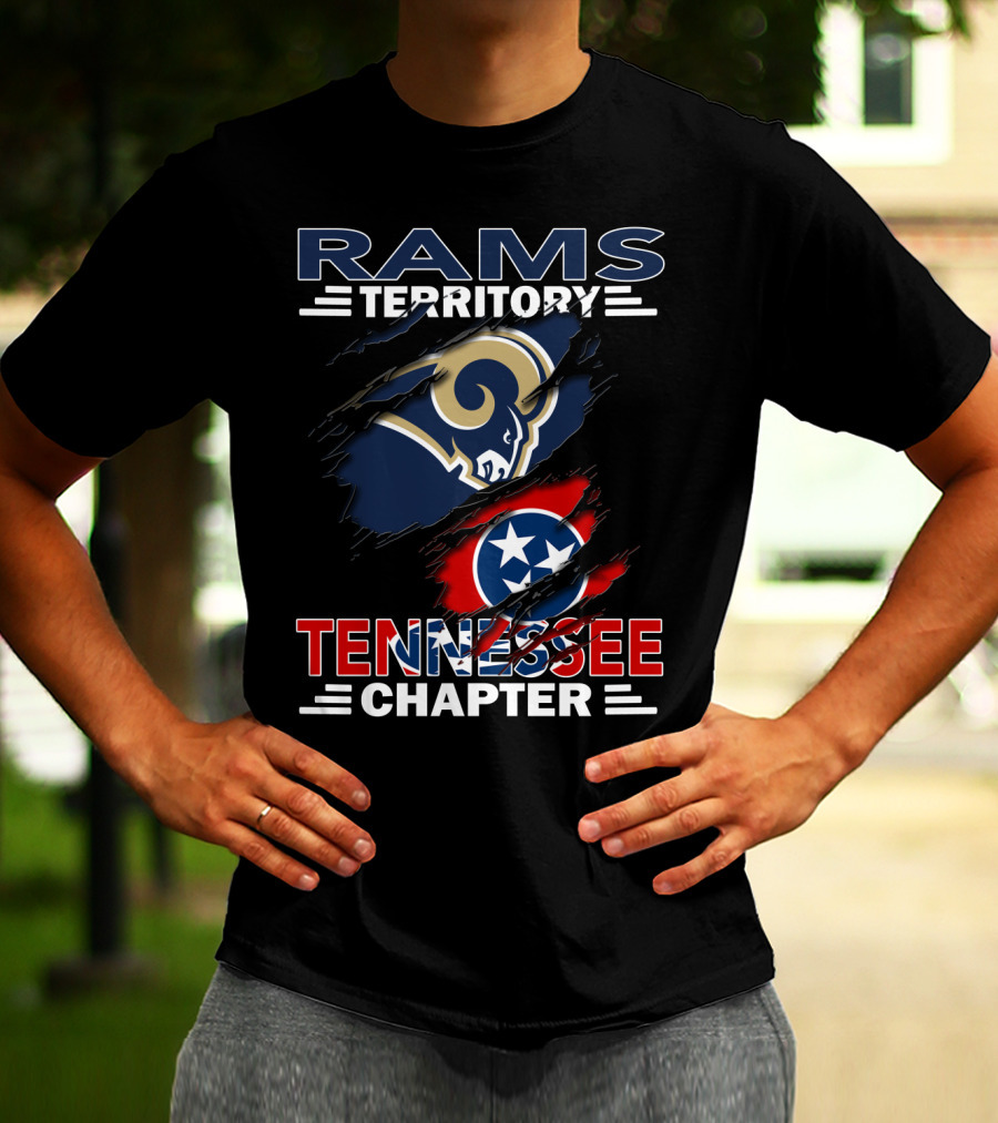 Rams Territory Tennessee Chapter NFL Rams Logo Tennessee State Flag T-Shirt