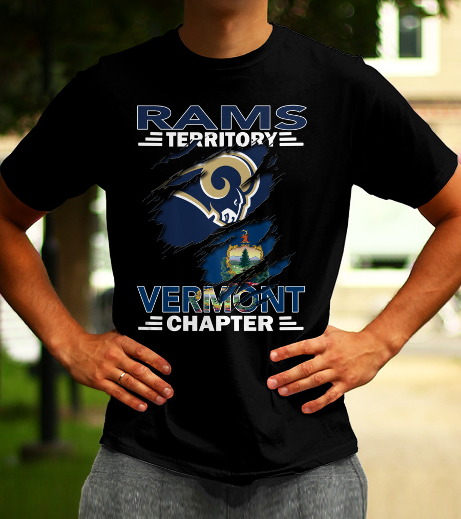 Rams Territory Vermont Chapter Logo With Claw Marks And Vermont State Seal T-Shirt