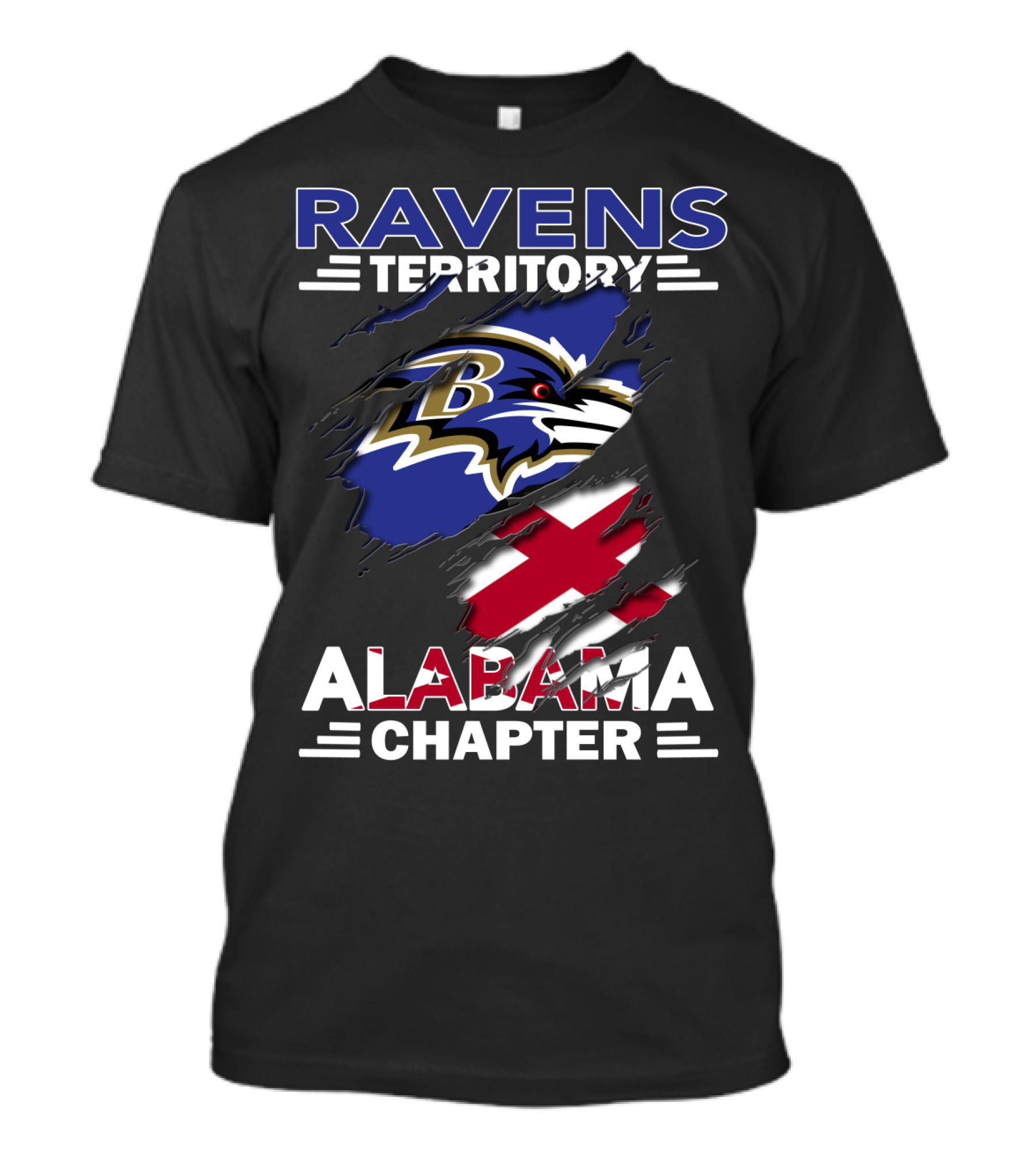 Ravens Territory Alabama Chapter NFL Football Fanbase T-Shirt