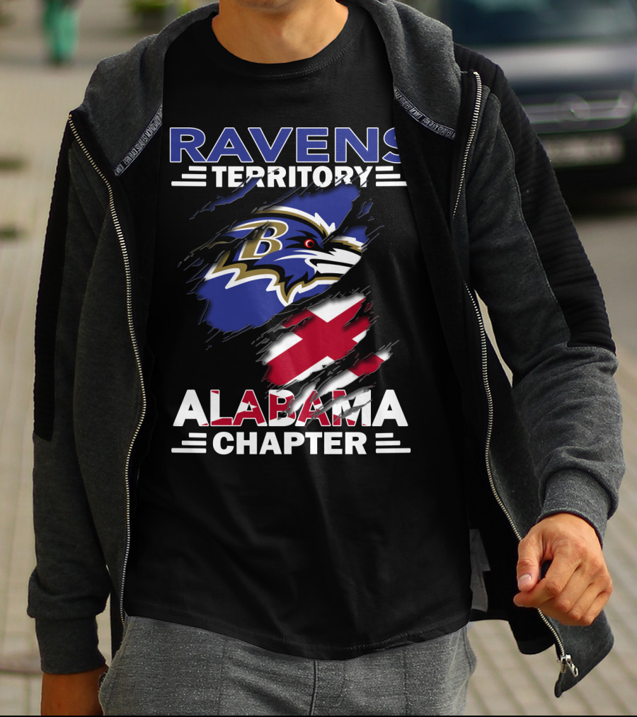 Ravens Territory Alabama Chapter NFL Football Fanbase T-Shirt