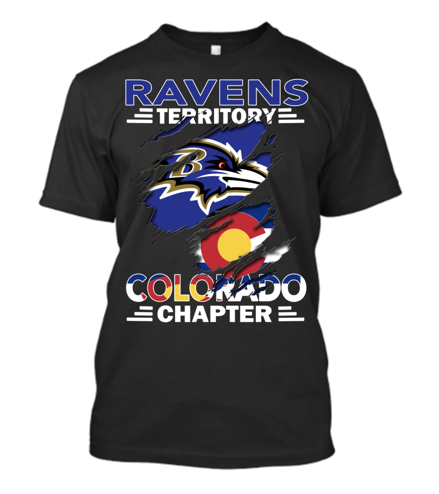 Ravens Territory Baltimore Logo Colorado Chapter T-Shirt