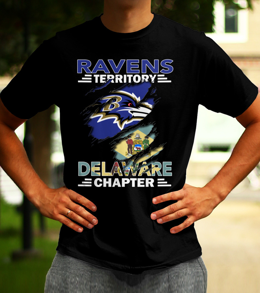 Ravens Territory Delaware Chapter Baltimore Ravens Flag T-Shirt