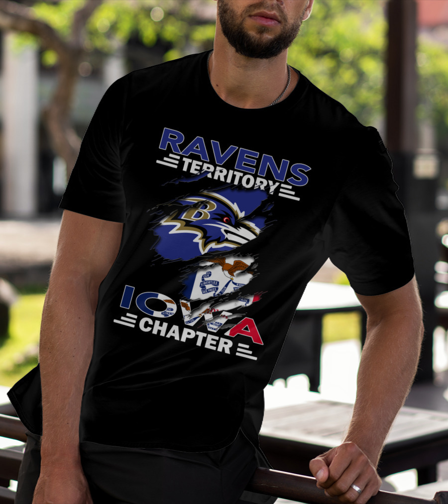 Ravens Territory Iowa Chapter NFL Sports Fandom Fanbase T-Shirt