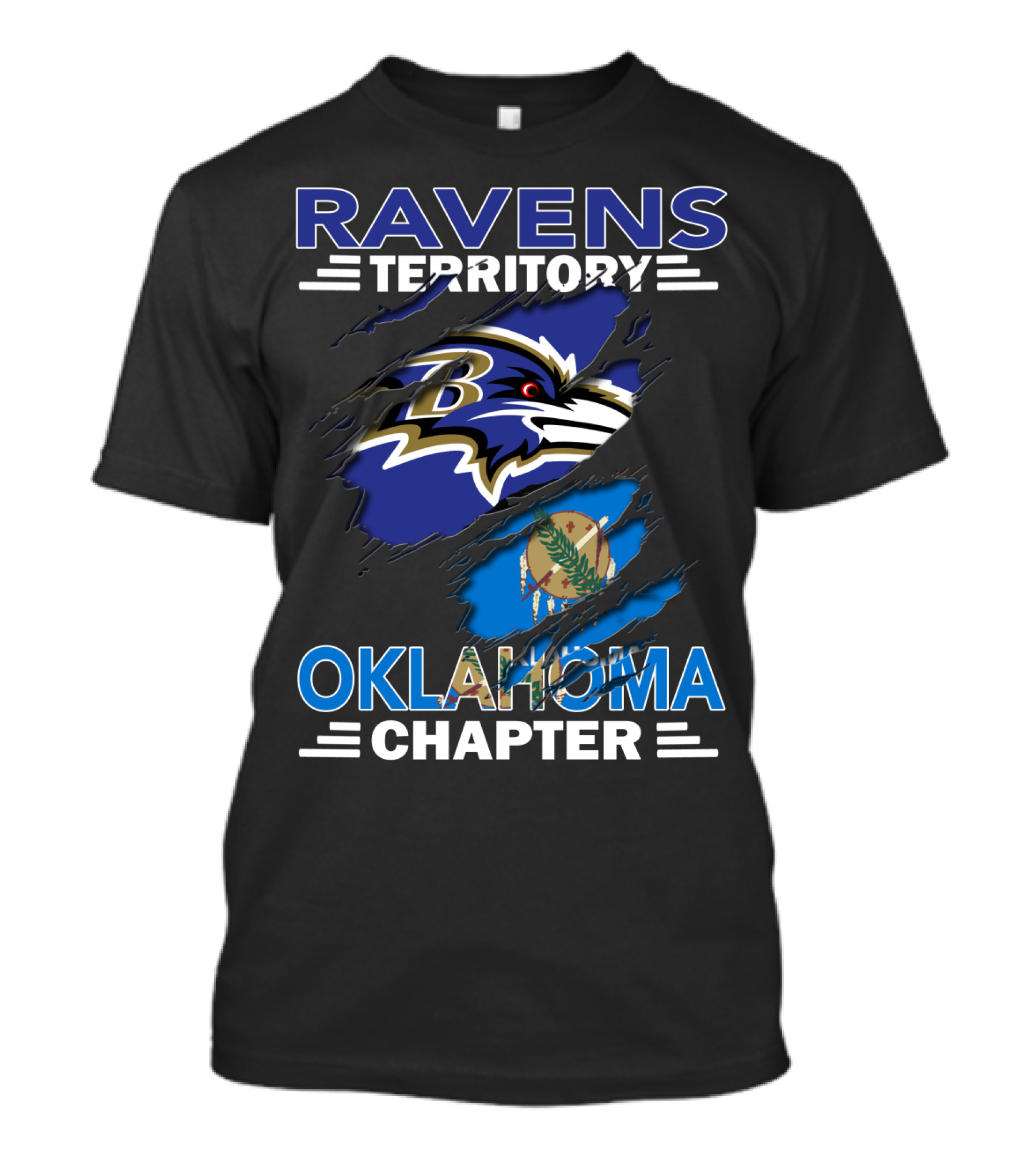 Ravens Territory Oklahoma Chapter Baltimore Football Fan Club T-Shirt