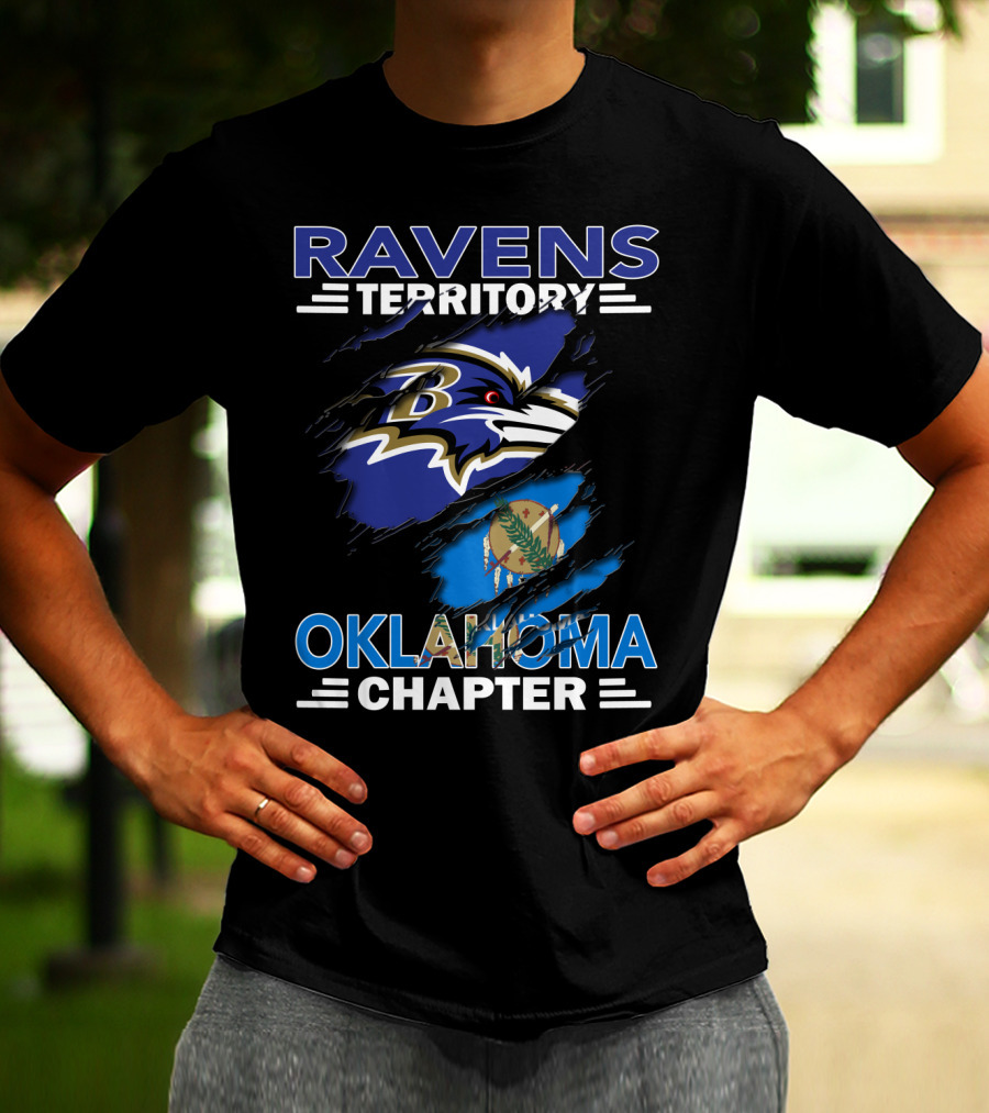 Ravens Territory Oklahoma Chapter Baltimore Football Fan Club T-Shirt