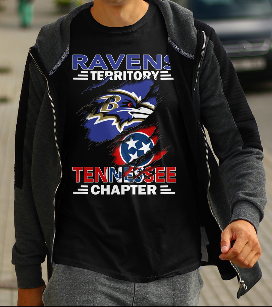 Ravens Territory Tennessee Chapter Baltimore Ravens Tennessee Flag T-Shirt