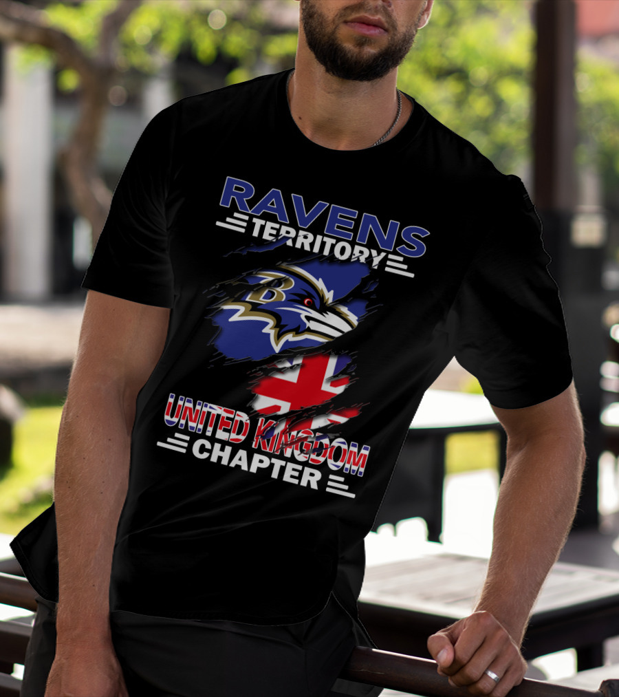 Ravens Territory United Kingdom Chapter Baltimore Ravens Union Jack T-Shirt