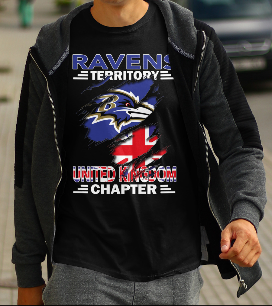 Ravens Territory United Kingdom Chapter Baltimore Ravens Union Jack T-Shirt
