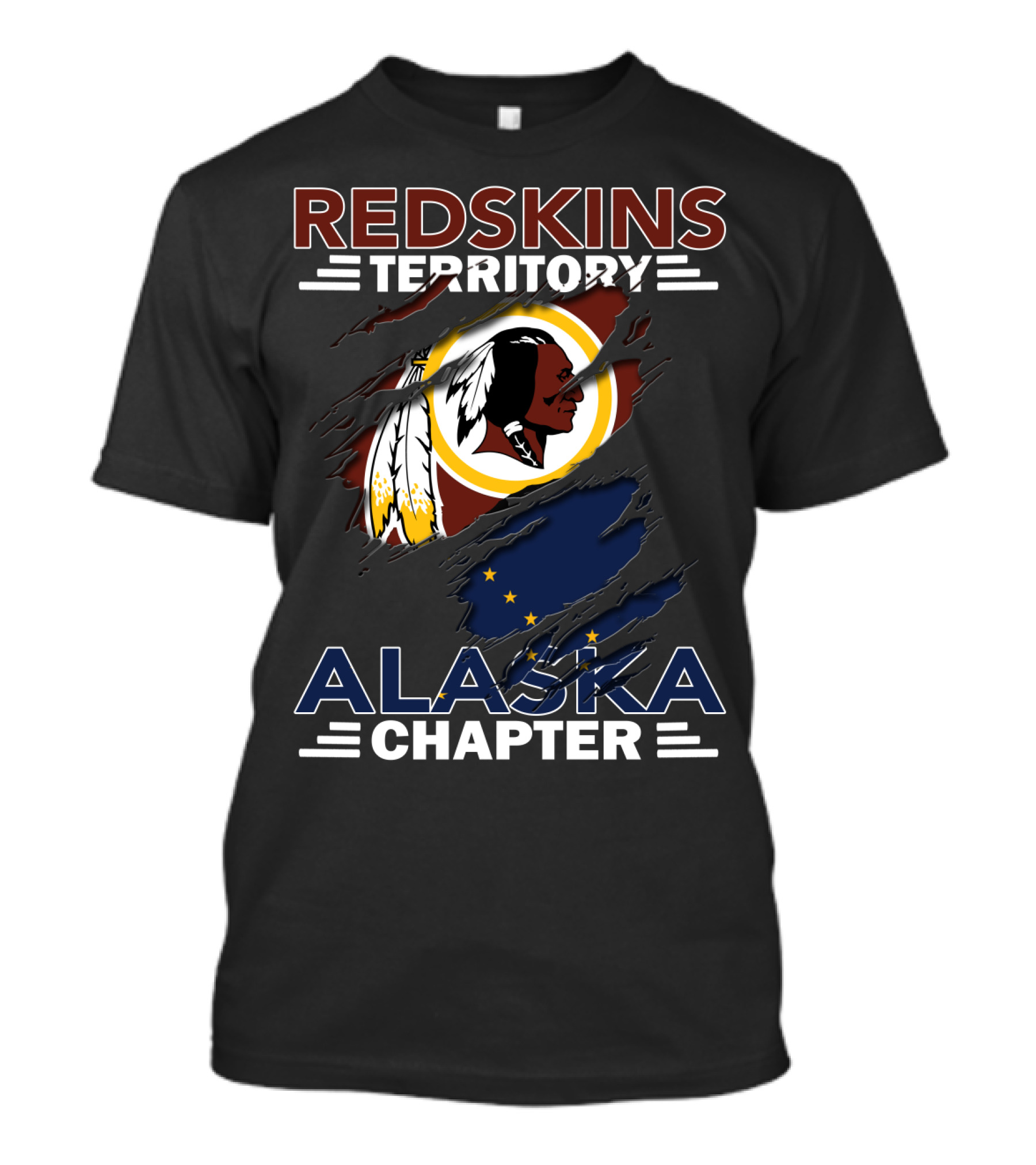 Redskins Territory Alaska Chapter Nfl Logo With Alaska Flag T-Shirt