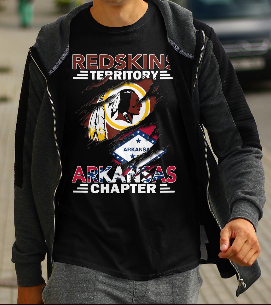 Redskins Territory Arkansas Chapter Nfl Logo With State Flag T-Shirt