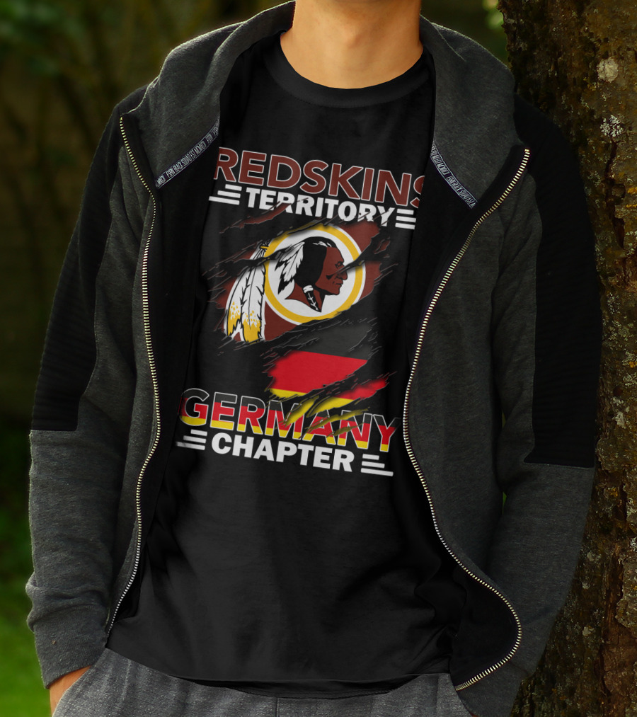 Redskins Territory Germany Chapter Football Fan Logo With Flag T-Shirt