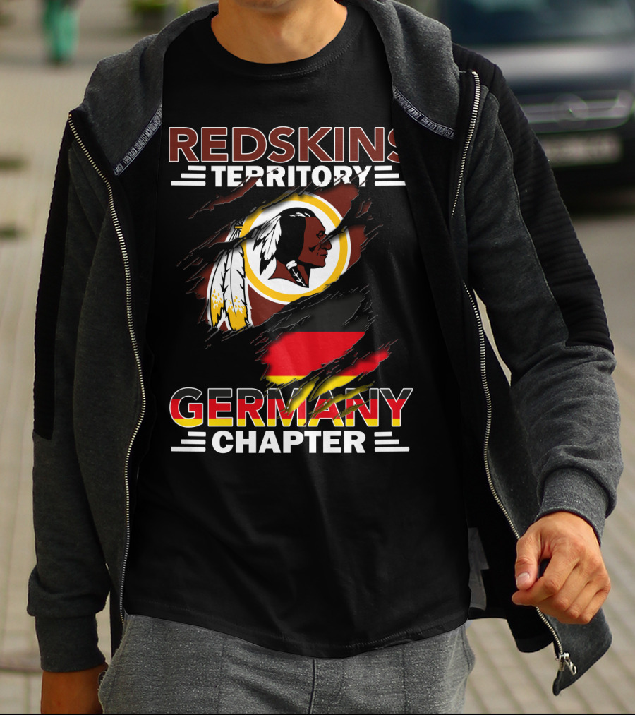 Redskins Territory Germany Chapter Football Fan Logo With Flag T-Shirt