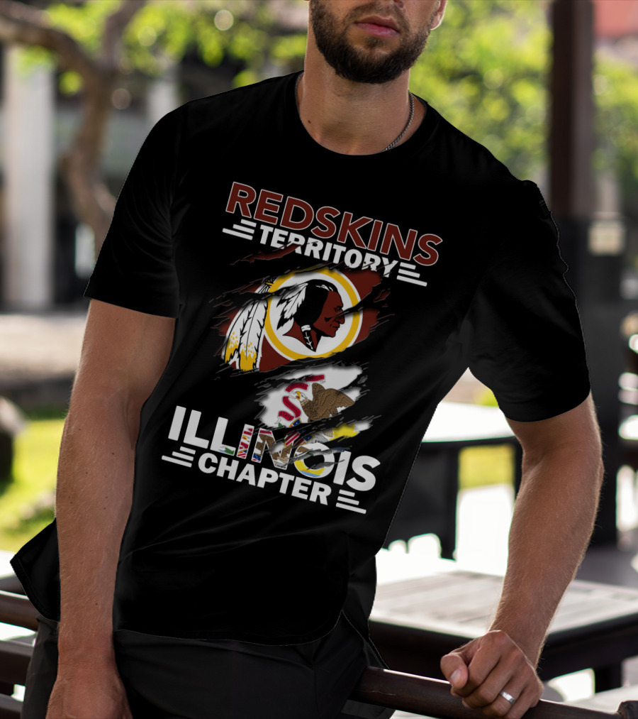 Redskins Territory Illinois Chapter Nfl Logo Illinois State Flag T-Shirt