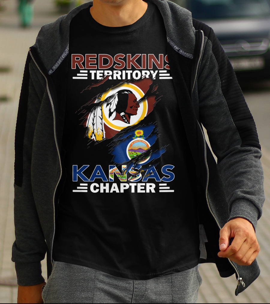 Redskins Territory Kansas Chapter Torn Flag T-Shirt
