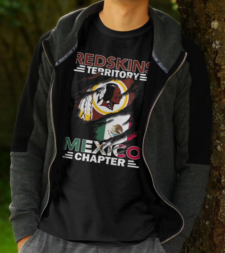 Redskins Territory Mexico Chapter Flag And Logo Tribute T-Shirt