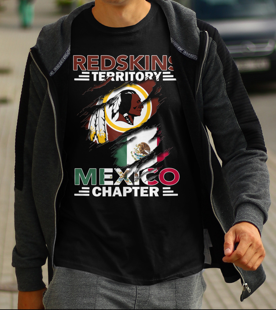 Redskins Territory Mexico Chapter Flag And Logo Tribute T-Shirt