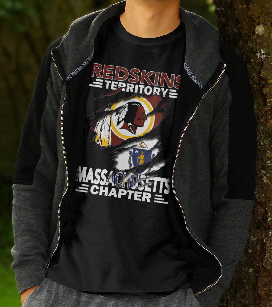 Redskins Territory Massachusetts Chapter Logo With State T-Shirt