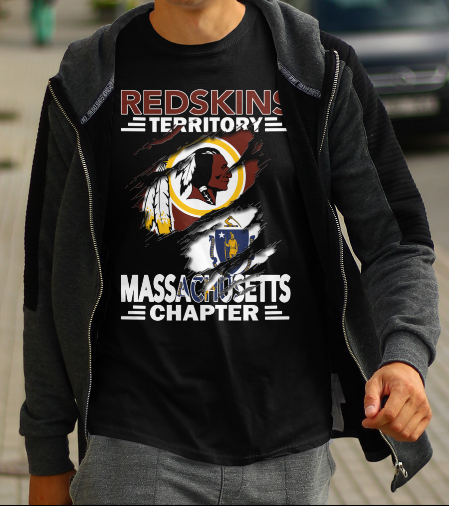 Redskins Territory Massachusetts Chapter Logo With State T-Shirt