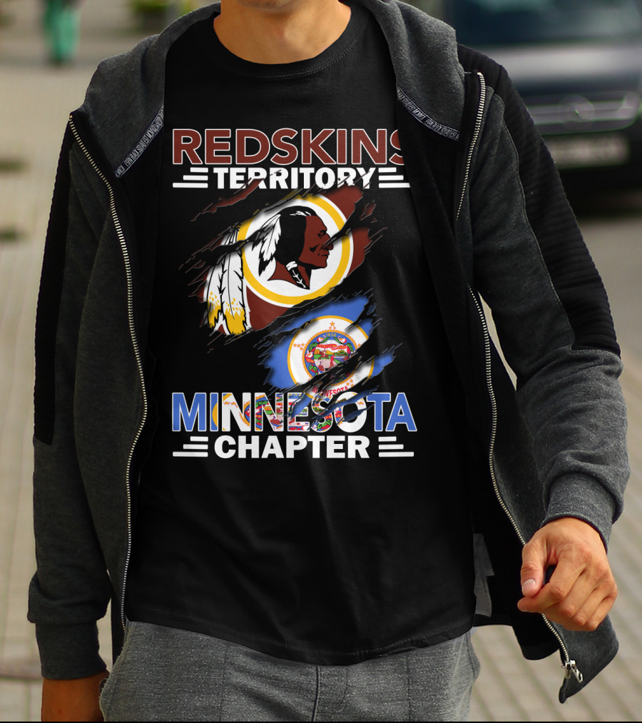 Redskins Territory Minnesota Chapter Logo With State And Team T-Shirt