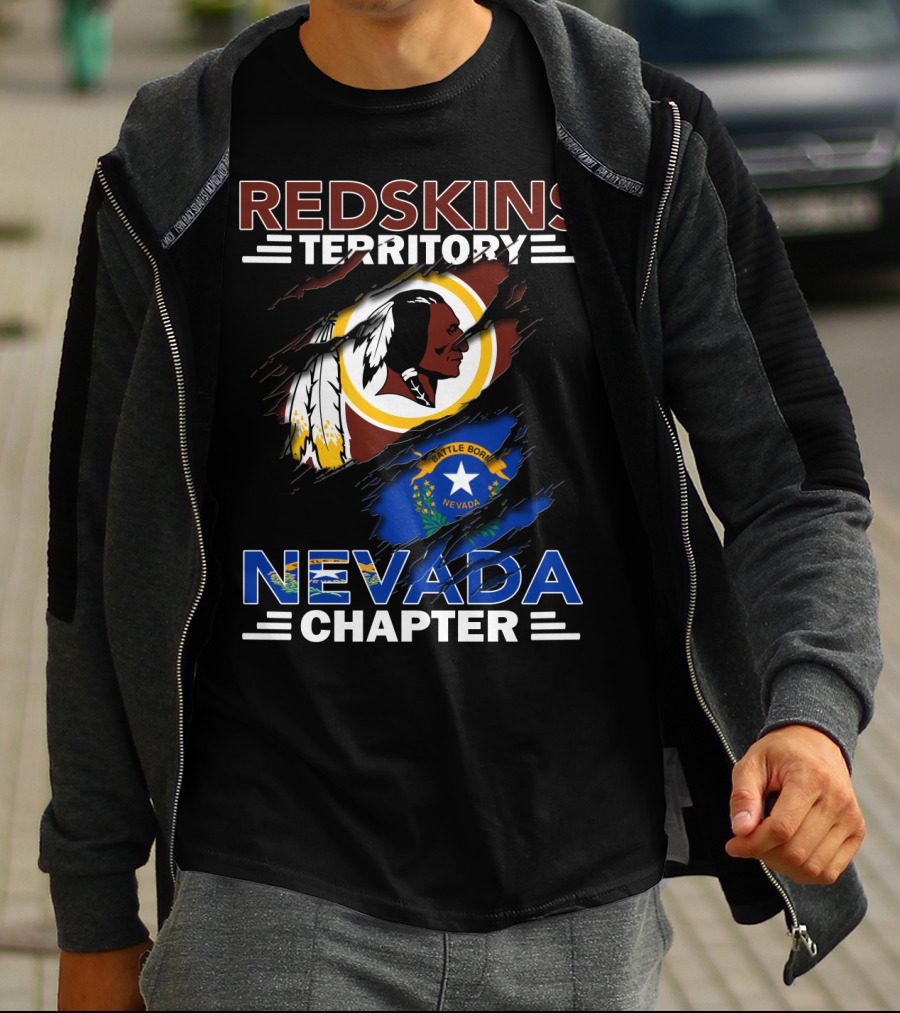 Redskins Territory Nevada Chapter Battle Born Flag T-Shirt