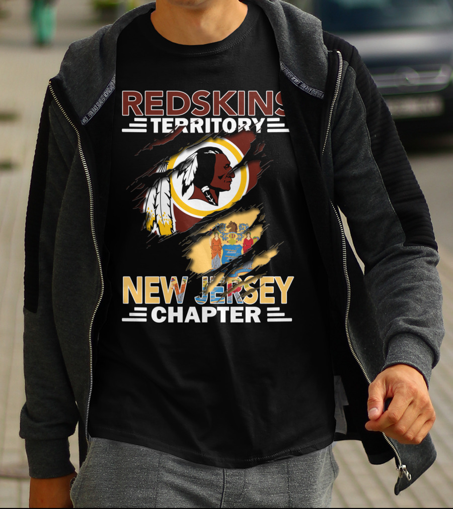 Redskins Territory New Jersey Chapter Washington Football State Flag Fan Club T-Shirt