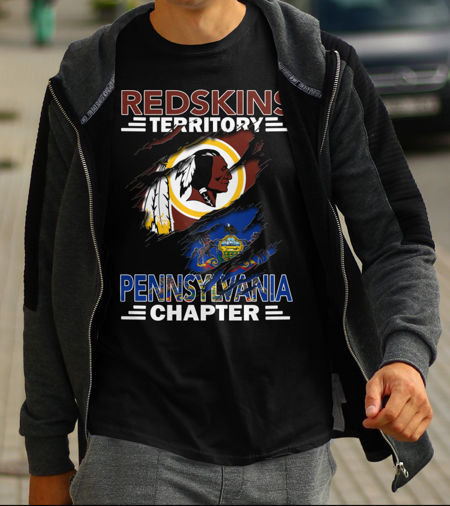 Redskins Territory Pennsylvania Chapter Logo Featuring Flag Elements T-Shirt