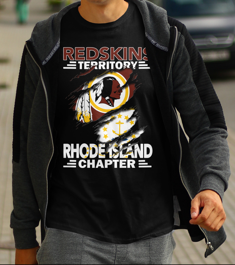 Redskins Territory Rhode Island Chapter Logo And Flag T-Shirt
