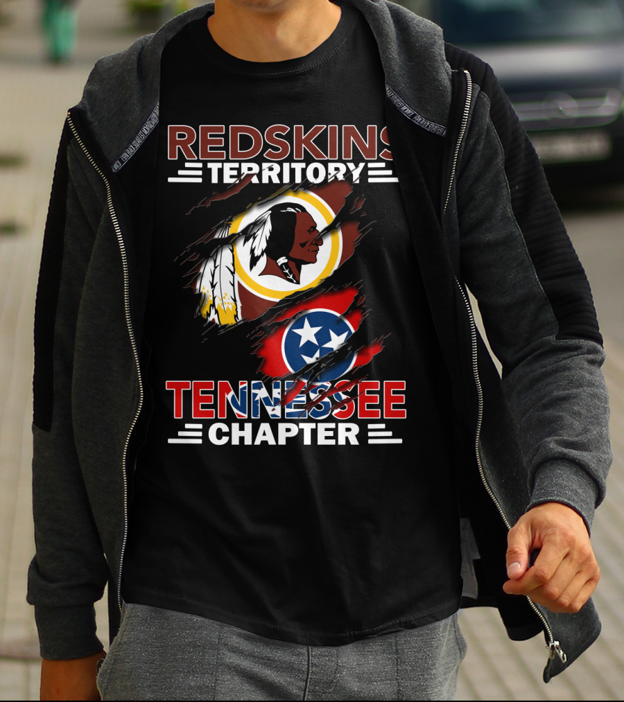 Redskins Territory Tennessee Chapter Washington Redskins And Tennessee Flag T-Shirt