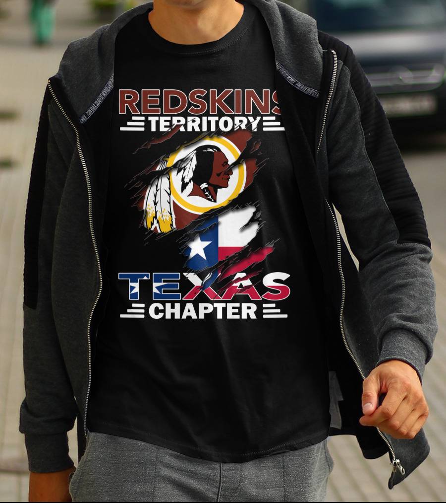 Redskins Territory Texas Chapter Flag And Logo Fusion T-Shirt