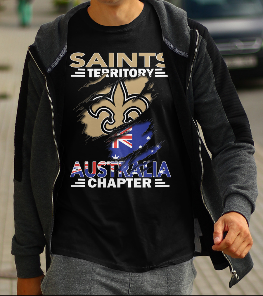 Saints Territory Fleur-de-Lis Australia Chapter Flag T-Shirt