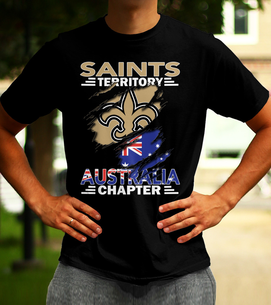 Saints Territory Fleur-de-Lis Australia Chapter Flag T-Shirt