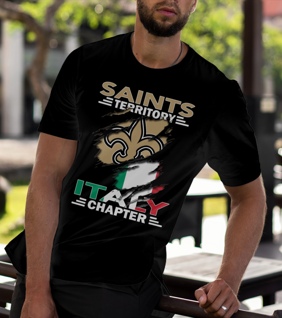 Saints Territory Italy Chapter Fleur-de-Lis With Italian Flag T-Shirt