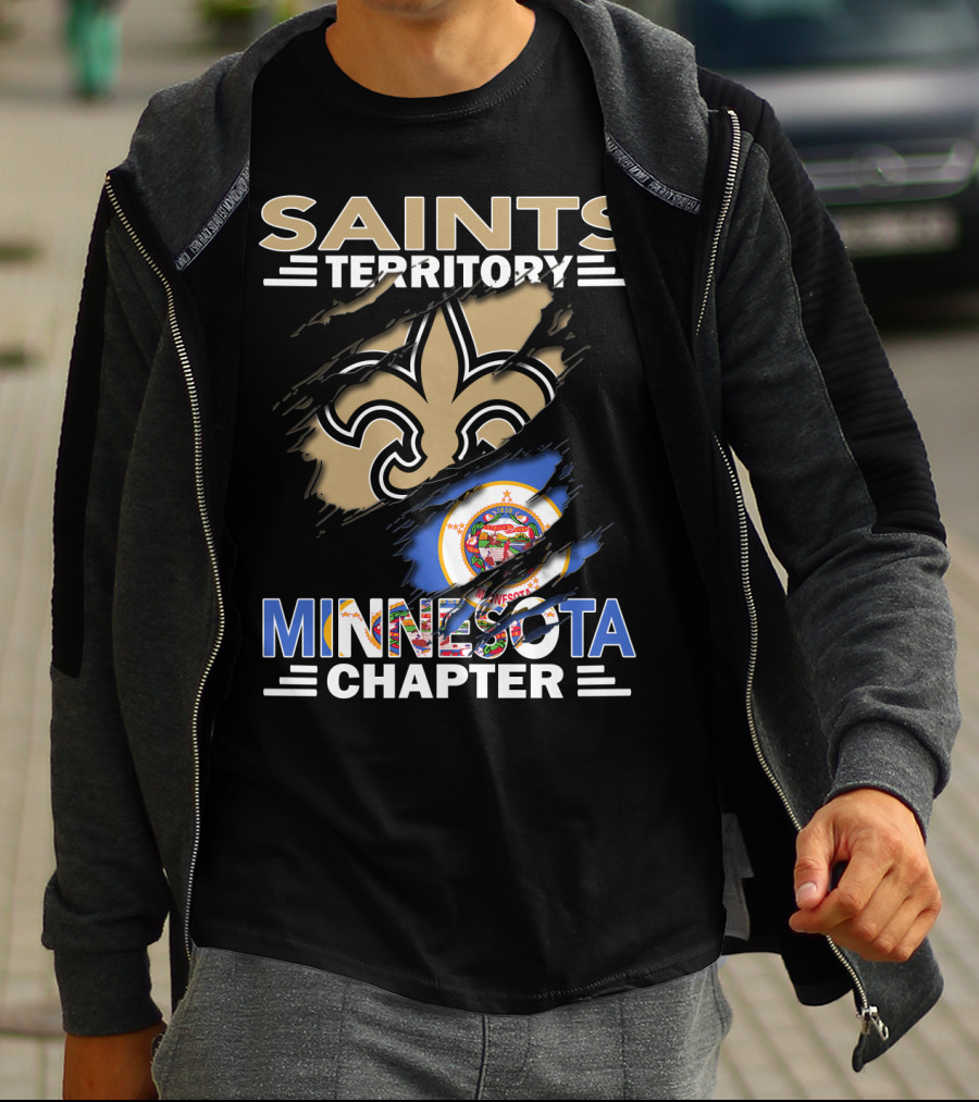 Saints Territory Minnesota Chapter Fleur-de-lis And State Seal T-Shirt