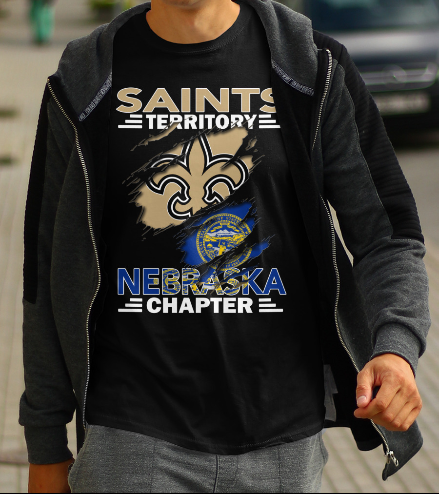 Saints Territory Nebraska Chapter Fleur-De-Lis Nebraska State Seal T-Shirt