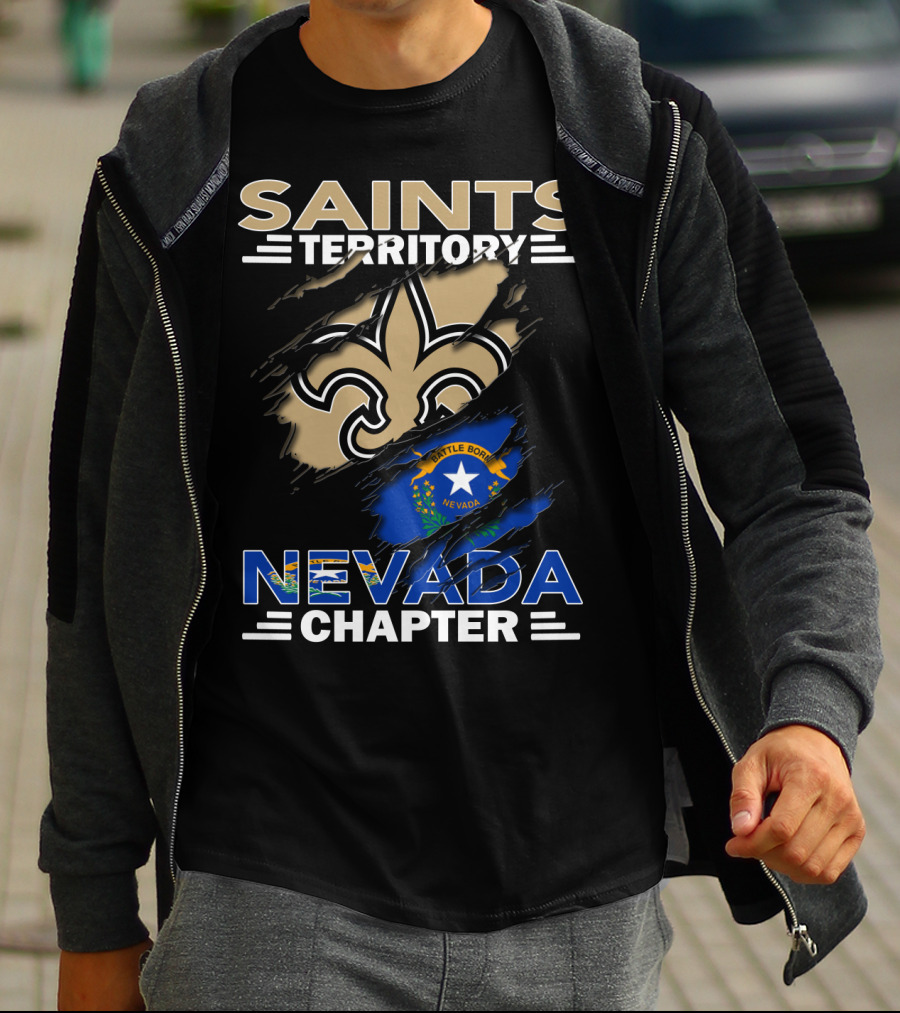 Saints Territory Nevada Chapter Battle Born Fleur-de-Lis Flag T-Shirt