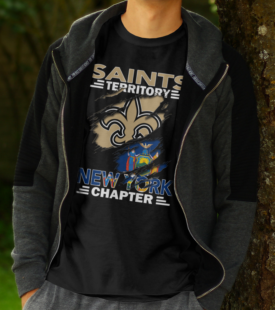 Saints Territory Fleur-de-Lis New York Chapter With New York State Emblem T-Shirt
