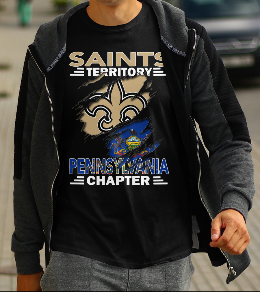 Saints Territory Fleur-De-Lis Pennsylvania Chapter State T-Shirt