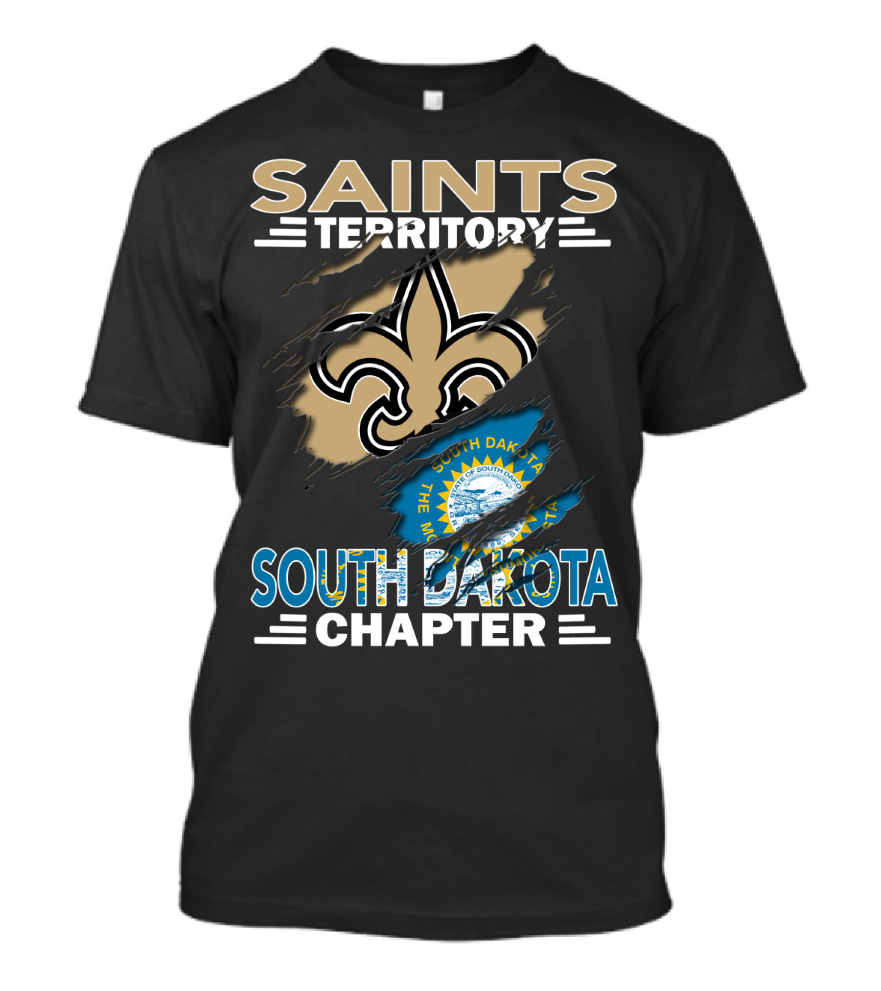 SAINTS TERRITORY SOUTH DAKOTA CHAPTER FLEUR-DE-LIS AND STATE SEAL T-Shirt