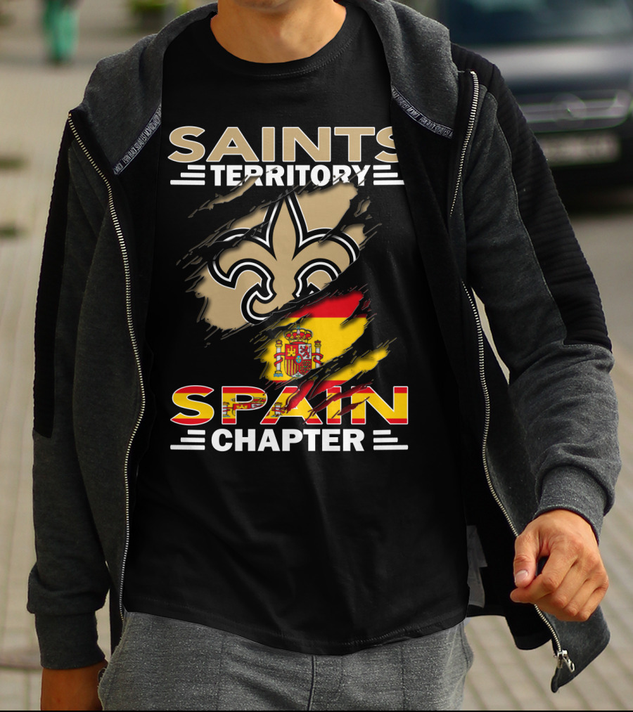 Saints Territory Fleur-De-Lis Spain Chapter Flag T-Shirt
